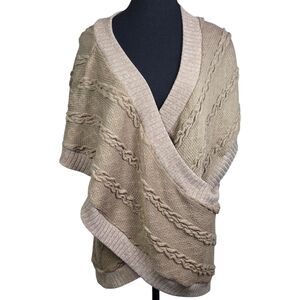 Simple By Suzanne Betro Tan Cable Knit Cardigan Size XS